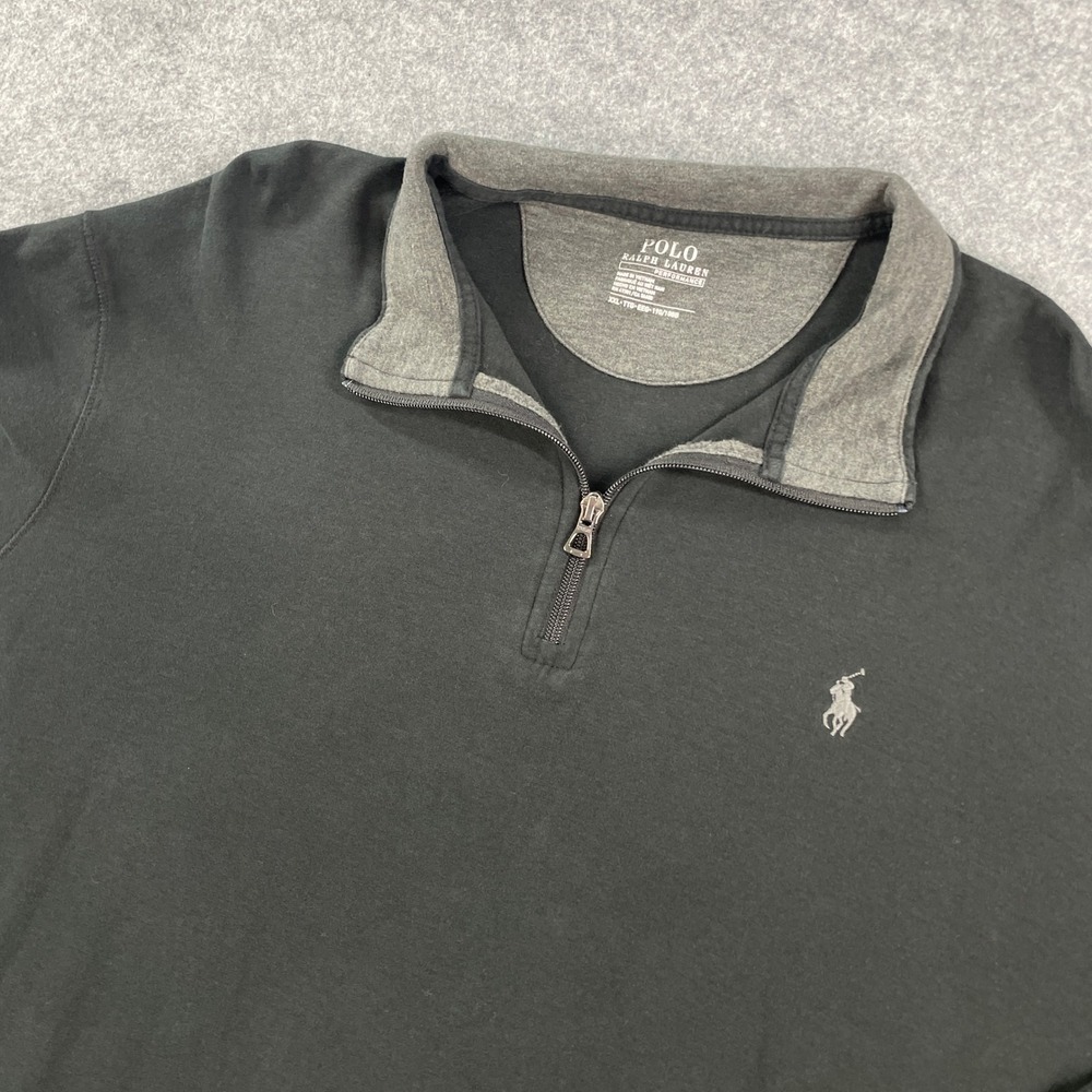 Polo Ralph Lauren Performance Mens Quarter-Zip Pullover XXL Black Long Sleeve